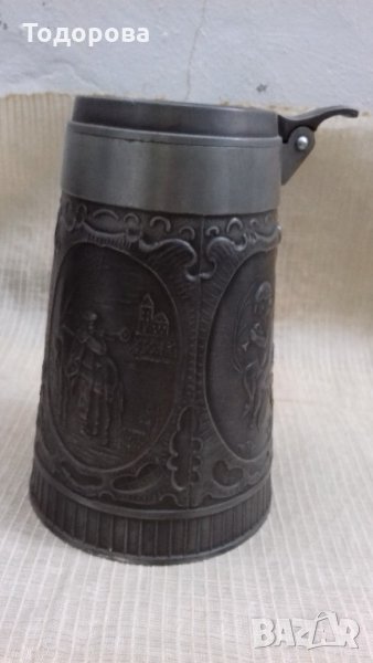 Голям метален цинков съд, снимка 1