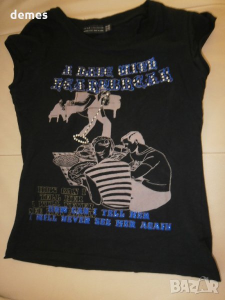 Черна дамска тениска ZARA - размер М, снимка 1