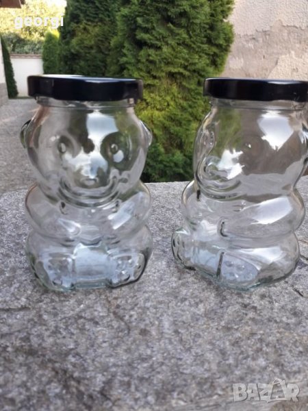 Стъклен Буркан мече за пчелен мед и прашец лукс , снимка 1