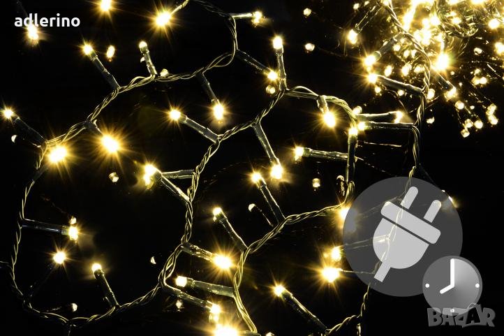  Декорация за дома - празнични звезди 750 ЛЕД лампички, топло бяло, с трафо , снимка 1