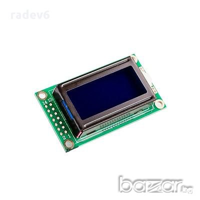 LCD 0802 дисплей със синя подсветка, Ардуино / Arduino, снимка 1