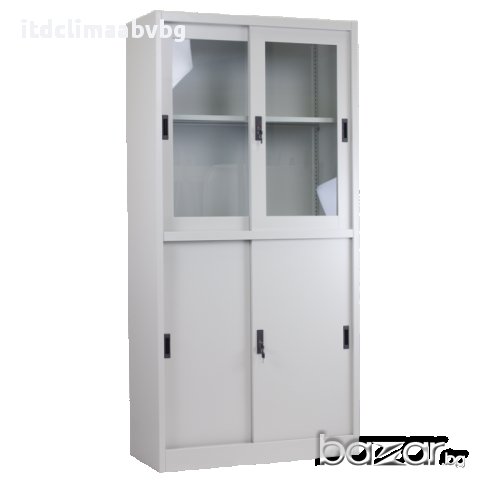 Метален шкаф за документи с плъзгащи врати-185/90/40см