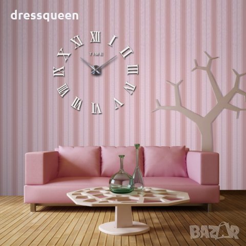 4225 Самозалепващ 3D часовник с Римски цифри, снимка 6 - Други - 25072714