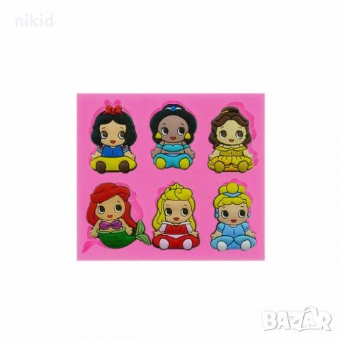 6 кукли принцеси принцеса кукла малка силиконов молд форма декорация торта фондан шоколад и др.