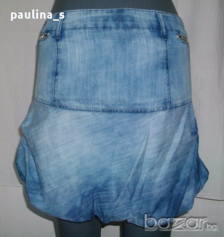 Уникална дънкова пола Franco Callegari с подплата, снимка 4 - Поли - 15777404