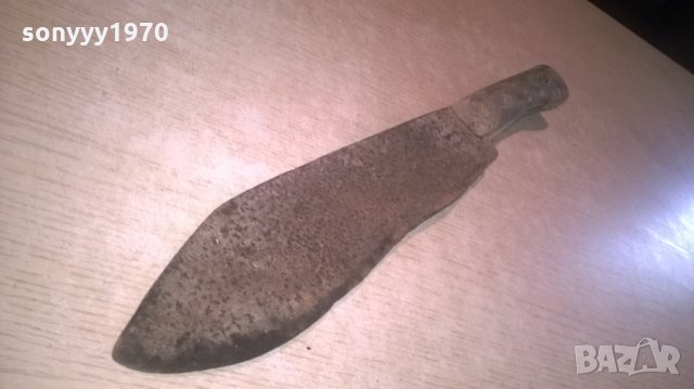 стар нож-антика-40х7см-метален с дървена дръжка, снимка 6 - Колекции - 26171384