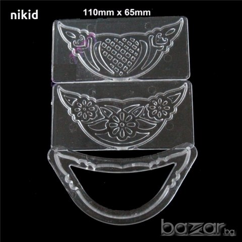 сет 3 бр пластмасови форми народни носии орнаменти резци шаблони печат борд декорация украса торта 