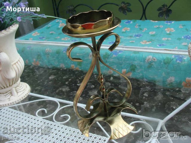  Позлатен свещник ковано желязо, снимка 1 - Декорация за дома - 19988730