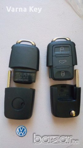 Кутийка за ключ с 3 бутона за Vw Passat / Пасат,Golf / Голф,Seat / Сеат, Skoda / Шкода, снимка 2 - Аксесоари и консумативи - 17867422