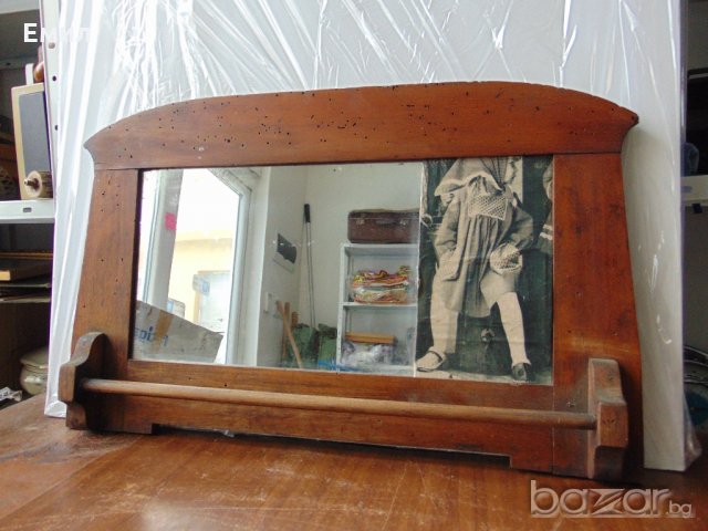 Антикварно огледало и поставка за кърпи, снимка 1 - Антикварни и старинни предмети - 20516616