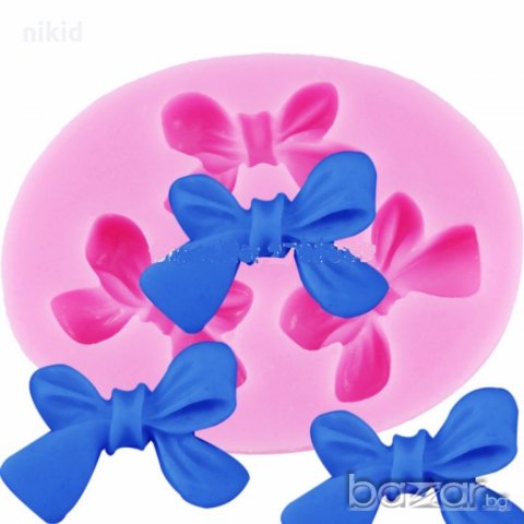 3 панделки пандели пандела овал силиконов молд форма фондан декорация и украса торта мъфини шоколад 