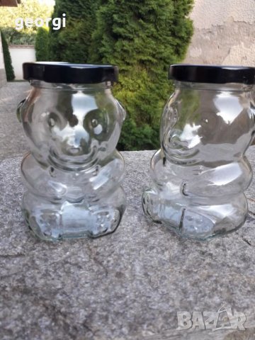 Стъклен Буркан мече за пчелен мед и прашец лукс 