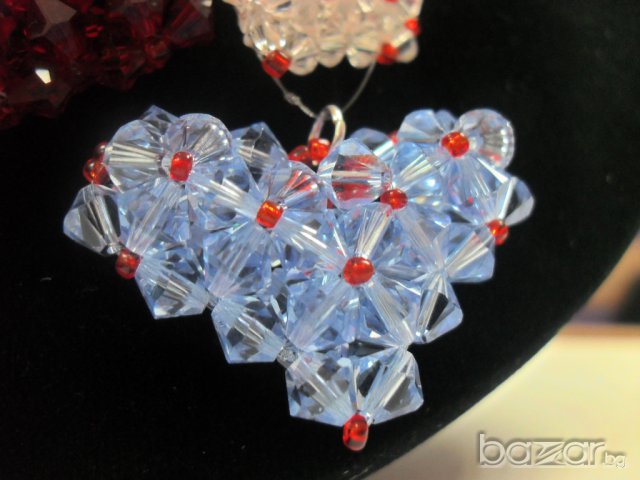 Сърце с кристали Сваровски 003, снимка 10 - Колиета, медальони, синджири - 7419596