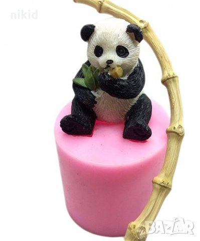 3D мече Панда цилиндър силиконов молд форма калъп декор торта гипс сапун фондан