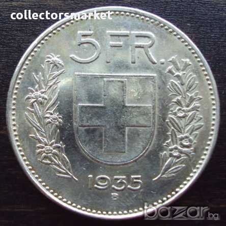 5 франка 1935, Швейцария
