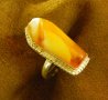 Сребърен пръстен с кехлибар, снимка 5