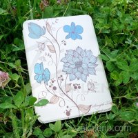 Кожен калъф за Amazon Kindle Paperwhite 4 2018 – Акварелни цветя