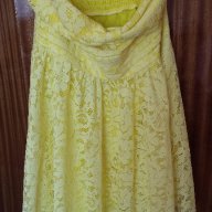 Дантелена рокля - жълта, снимка 1 - Рокли - 17762379