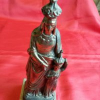 Уникална  Стара Френска Статуетка Статуя Девата и Младенеца, снимка 2 - Антикварни и старинни предмети - 24976361
