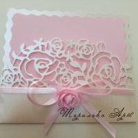 Сватбена покана в нежно розово, снимка 1 - Декорация - 20766846