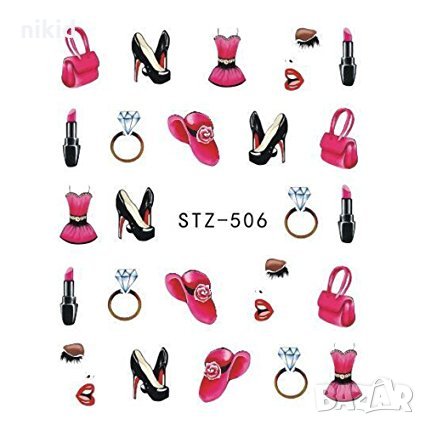 STZ-506 модни аксесоари чокъри украшения и накити слайдер ваденки водни стикери за нокти маникюр, снимка 1