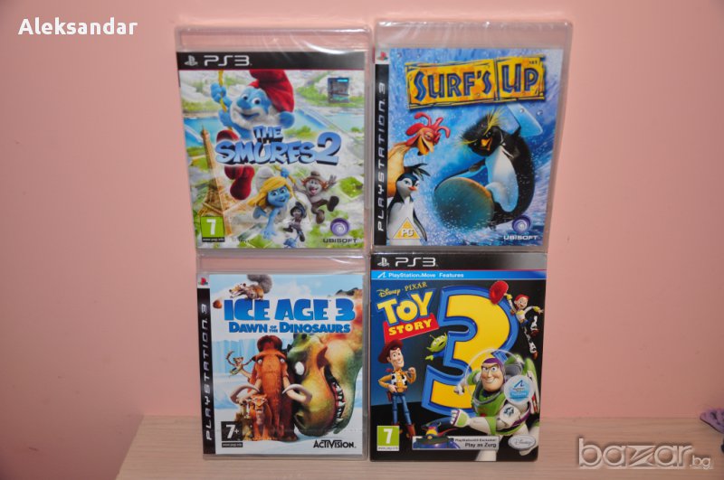Нови игри.the Smurfs 2,toy Story 3,surf`s up,Ice age 3 ps3, снимка 1
