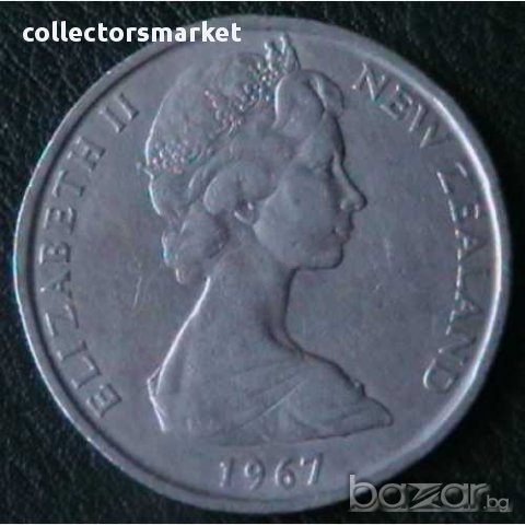 50 цента 1967, Нова Зеландия, снимка 2 - Нумизматика и бонистика - 16040422