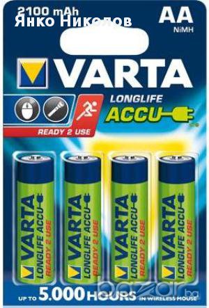 Нова акумулаторна батерия заредена Varta AA 2100mAh 