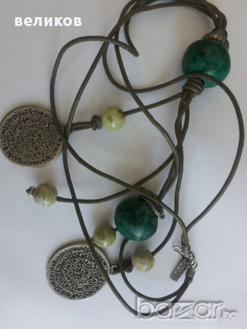  красива огърлица ЧИЧИНИЦА индианско изкуство естествена кожа, снимка 7 - Колиета, медальони, синджири - 13487957