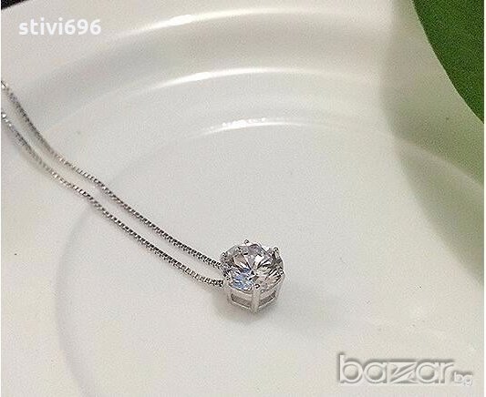 Колие Австрийски кубически цирконий 925 стерлинг.100 % Ново., снимка 11 - Колиета, медальони, синджири - 19977197