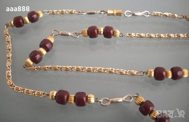 Гердан огърлица колие керамика и метал, снимка 3 - Колиета, медальони, синджири - 23647537