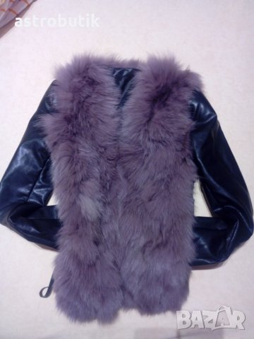 Палто с декораця от ест. косъм /лисица/, снимка 5 - Якета - 23885198