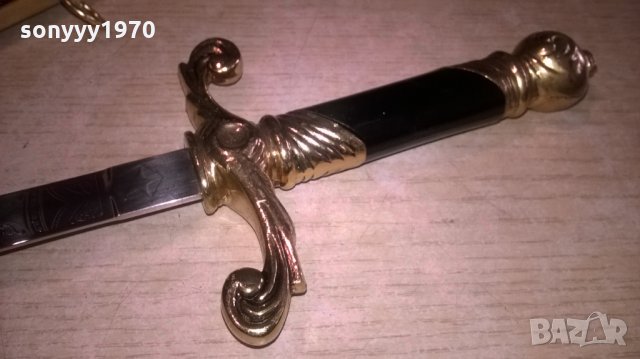 нож сабя-златна кама с ножница-метални-38х11см-внос швеицария, снимка 16 - Колекции - 23662044