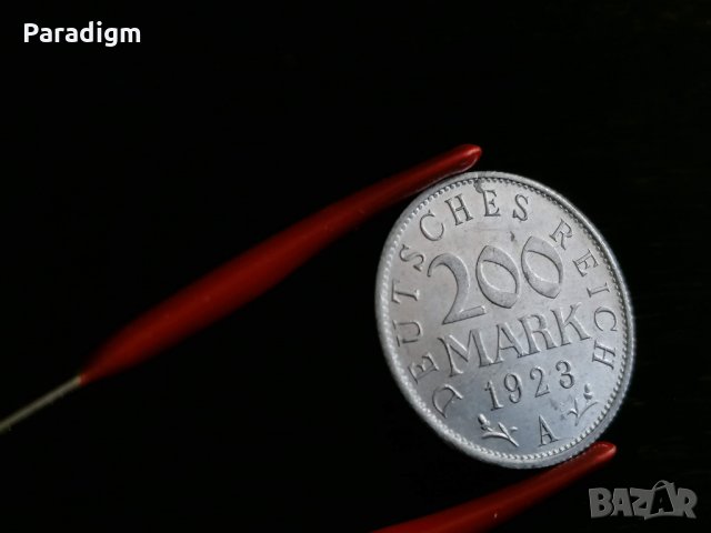 Райх монета - 200 марки | 1923г.; серия A, снимка 1 - Нумизматика и бонистика - 26111087