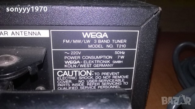 wega t210 tuner-made in germany-внос швеицария, снимка 12 - Ресийвъри, усилватели, смесителни пултове - 21935042
