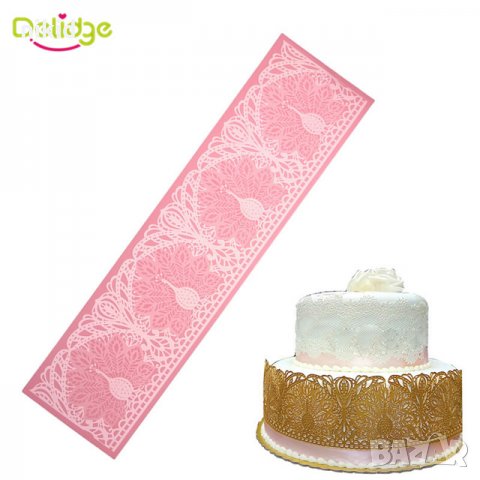 Фина мрежа дантела от паунови опашки пера паун силиконов молд украса торта фондан гъмпейст декорация