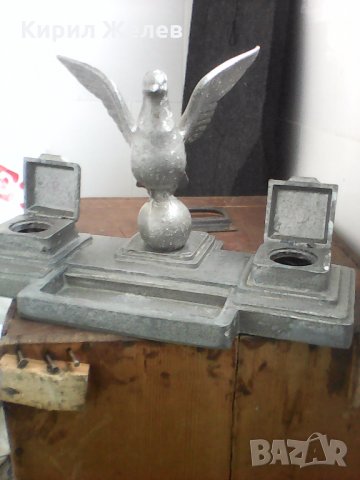 Стара рядка метална мастилничка 366225, снимка 5 - Антикварни и старинни предмети - 23637701