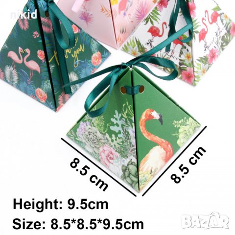 Хаваи Фламинго Кутии кутии пирамида кутийки подаръчни за лакомства торбички кутийки рожден кутия, снимка 3 - Други - 22570237