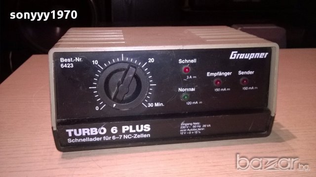 Graupner turbo 6 plus-germany-зарядно за акумулатори 12в-от швеицария
