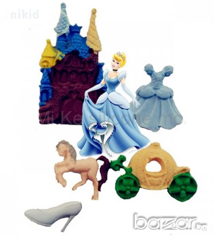 пепеляшка силиконов молд форма дворец тиква кон каляска обувка рокля украса торта фондан мъфини и др, снимка 2 - Форми - 13525848