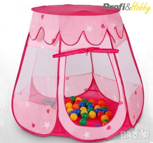 Детска палатка със 100 разноцветни топки, снимка 1 - Други - 22233693