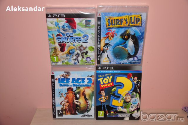 Нови игри.the Smurfs 2,toy Story 3,surf`s up,Ice age 3 ps3
