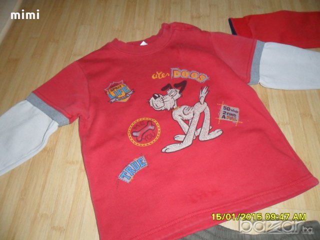 Дънки, долнище и блузи ватирани, снимка 2 - Детски Блузи и туники - 12559165