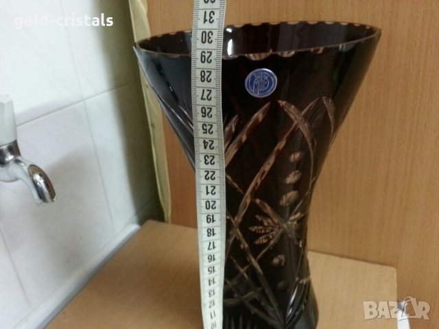 кристална ваза цветен червен кристал , снимка 7 - Антикварни и старинни предмети - 25671949