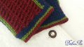 Плетени ръкавици ,,Зимни - сини с бордо горница и зелен контур", снимка 8