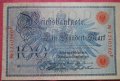 100 марки 1908 Германия червен печат 4240560, снимка 2