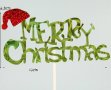 Merry Christmas Весела Коледа Мек Зелен лъскав топер с клечка украса декор за торта, снимка 1 - Други - 23811316