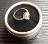 Златен Пръстен бяло злато radiant Antique 18k sz6m, снимка 4