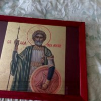 Икона на Свети вкм. Мина , репродукция с дървена рамка и стъкло, снимка 6 - Икони - 25099287