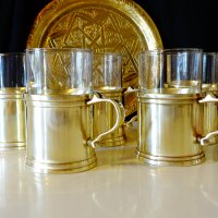 Масивни чаши от месинг. , снимка 1 - Антикварни и старинни предмети - 24836414
